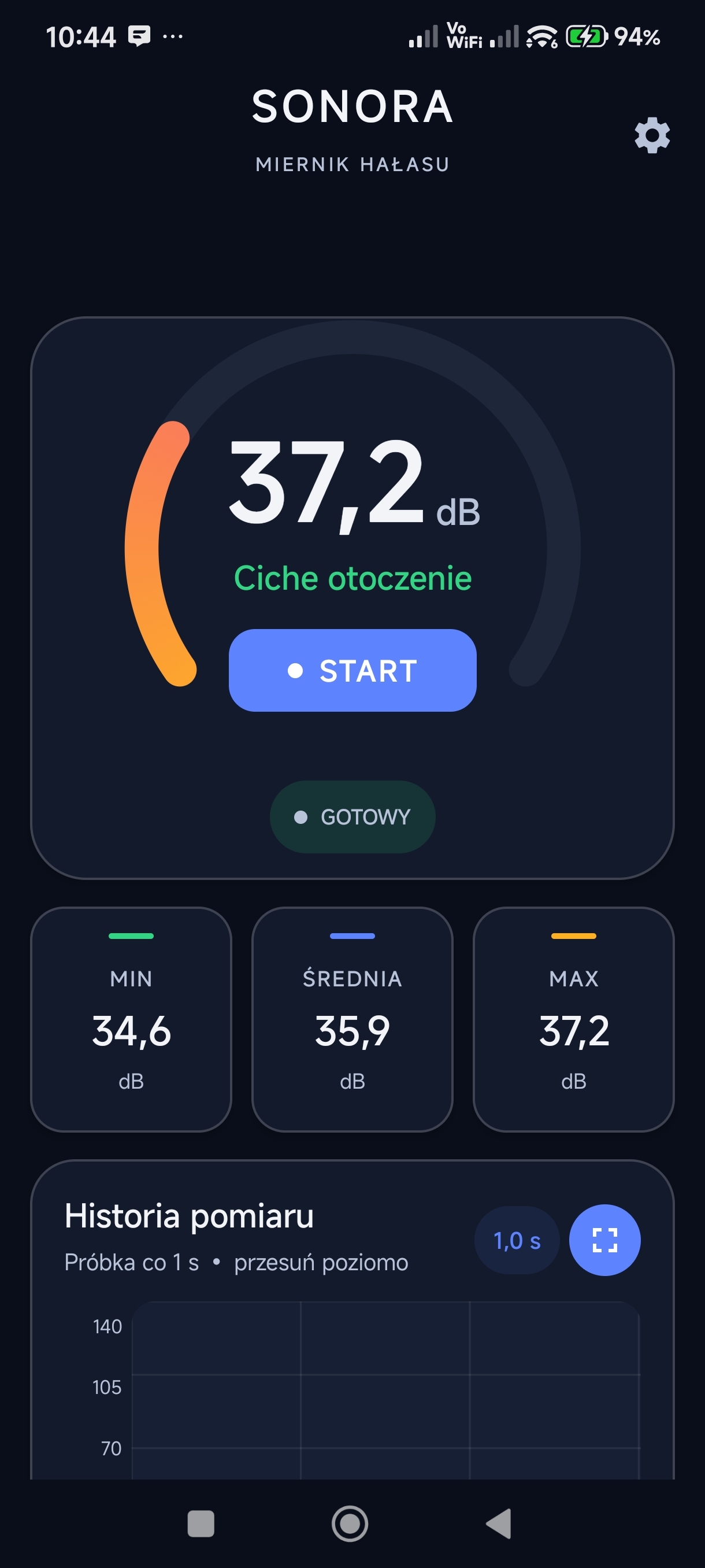 Ekran aplikacji Sonora